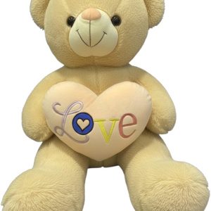 Knuffelbeer 50cm Beige – Zachte Pluche Teddybeer – Knuffel Voor Kinderen en Volwassenen – Ideaal Cadeau – Knuffeldier