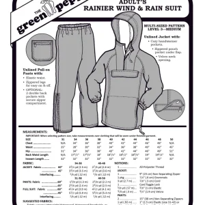 134 – Adult’s Rainier Wind & Rain Suit | The Green Pepper – PDF Sewing Pattern 134 – Adult’s Rainier Wind & Rain Suit | The Green Pepper – PDF Sewing Pattern