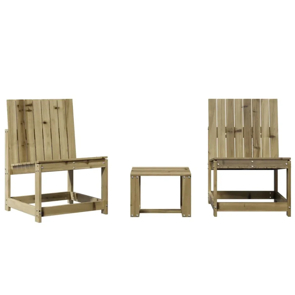 3 Piece Garden Lounge Set Impregnated Wood Pine – Image 2