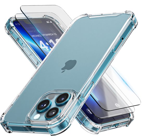 iTech Combo: 2 Protecteurs d'écran & 1 Bumper Hoesje adapté pour iPhone 13 Pro Max – Protection 3-en-1