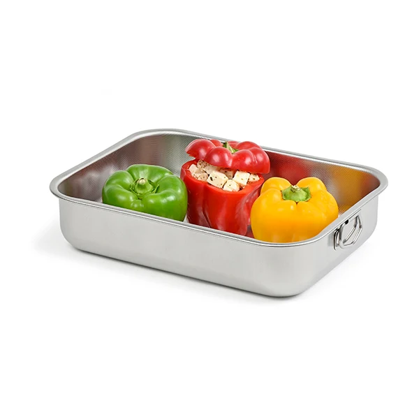 Plat à four rectangulaire en inox 40 x 28 cm Steel Pan – Image 2