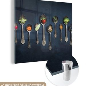 MuchoWow® Peinture sur Verre – Épices – Cuillère – Argent – Épices – Industriel – 20×20 cm – Peintures sur Verre Acrylique – Photo sur Glas MuchoWow® Peinture sur Verre – Épices – Cuillère – Argent – Épices – Industriel – 20×20 cm – Peintures sur Verre Acrylique – Photo sur Glas