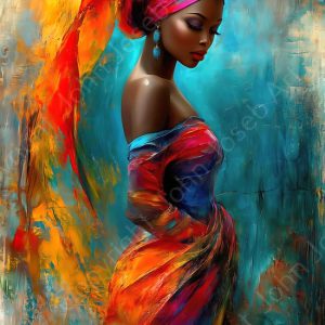 JJ-Art (Aluminium) 120×80 | Femme sombre avec une robe colorée et un foulard / foulard, abstrait, artistique, art, couleurs vives, humain, bleu, jaune, rouge, moderne | photo peinture sur dibond, décoration murale métal JJ-Art (Aluminium) 120×80 | Femme sombre avec une robe colorée et un foulard / foulard, abstrait, artistique, art, couleurs vives, humain, bleu, jaune, rouge, moderne | photo peinture sur dibond, décoration murale métal