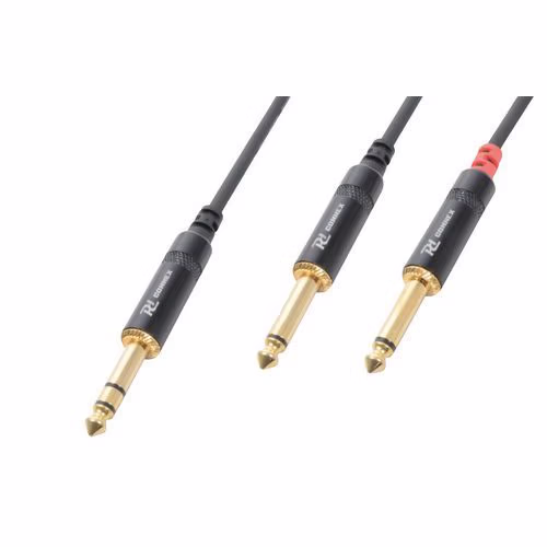 Cordon jack 6,35 mâle stéréo / 2 x jack 6,35 mâle mono Power Dynamics Cordon jack 6,35 mâle stéréo / 2 x jack 6,35 mâle mono Power Dynamics
