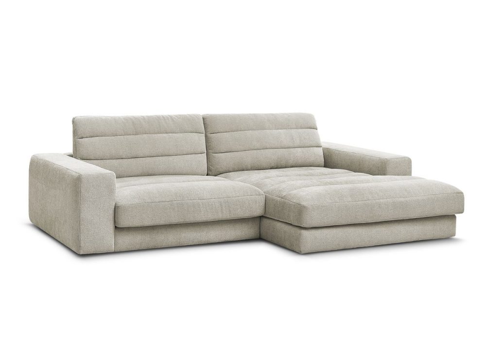Canape d'angle fixe SIERRA tissu texture