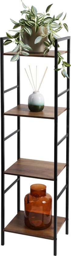 In & Out Deco Étagère murale sur pied – armoire de rangement – métal – MDF mélaminé coloris bois – noyer – 29,5×23,5×106 cm In & Out Deco Étagère murale sur pied – armoire de rangement – métal – MDF mélaminé coloris bois – noyer – 29,5×23,5×106 cm