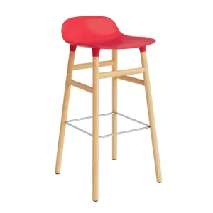 Form Barstuhl 75 cm Leuchtendes Rot/Eiche Form Barstuhl 75 cm Leuchtendes Rot/Eiche