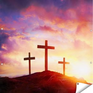 Gards Affiche de jardin Crucifixion de Jésus Christ – Trois Croix – 110×110 cm – Toile de jardin – Décoration de jardin – Décoration murale extérieur – Tableau de jardin Gards Affiche de jardin Crucifixion de Jésus Christ – Trois Croix – 110×110 cm – Toile de jardin – Décoration de jardin – Décoration murale extérieur – Tableau de jardin