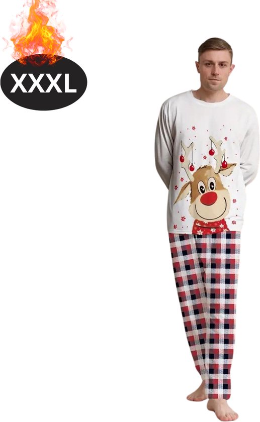 Livano Pyjamas de Noël - Hommes - Pyjamas de Noël - Hommes - Vêtements de nuit Adultes - Set - Pantalons - Chemise - Noël - Taille XXXL