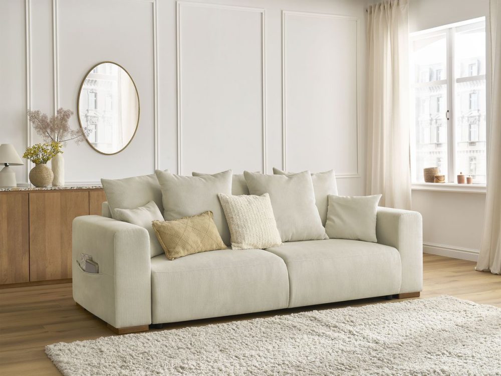 Canape droit convertible SIDONIE velours cotele – Image 2