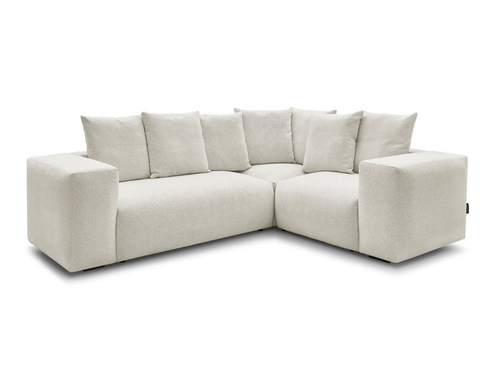 Canape d'angle fixe modulable VOLTAIRE avec 1 chauffeuse 2 places, 1 angle et 1 chauffeuse 1 place tissu chine