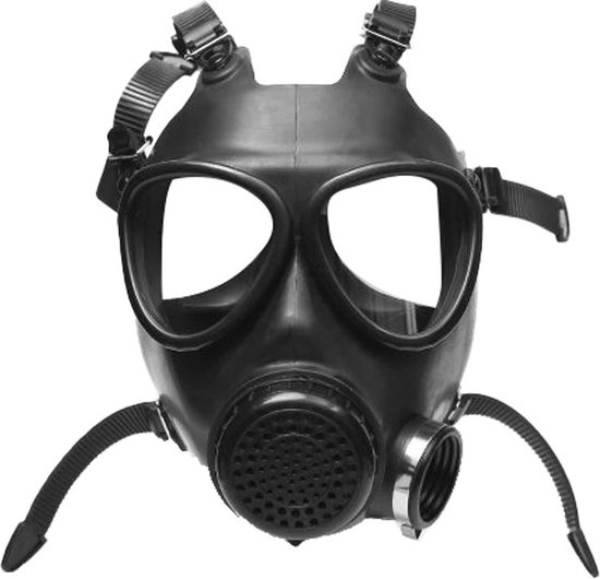 Masque à gaz militaire à bretelles réglables - noir