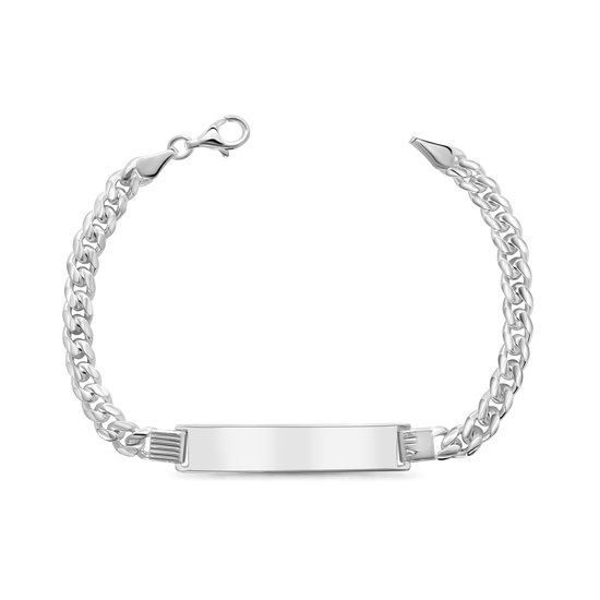 Juwelier Emo – Bracelet gravure Plaque maillon Gourmet 8,3 mm – 21 cm – Argent 925 Juwelier Emo – Bracelet gravure Plaque maillon Gourmet 8,3 mm – 21 cm – Argent 925