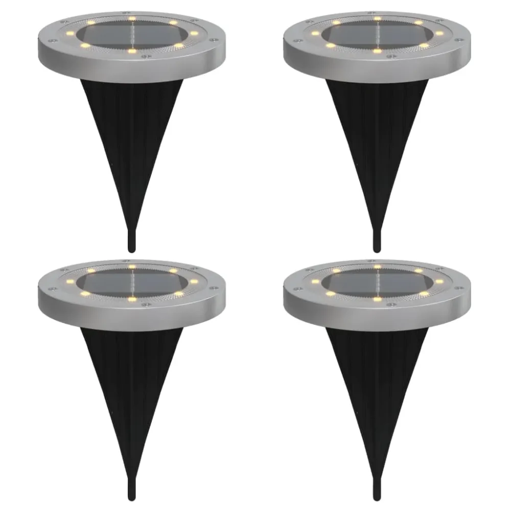 Solar Ground Lights with Ground Spikes Outdoor 4 pcs Warm White – Image 2