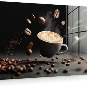 MuchoWow® Peinture sur verre 30×20 cm – Peinture acrylique sur verre – Cappuccino – Tasse – Haricots – Marron – Photo sur verre – Décoration murale salon – Décoration murale chambre – Peintures MuchoWow® Peinture sur verre 30×20 cm – Peinture acrylique sur verre – Cappuccino – Tasse – Haricots – Marron – Photo sur verre – Décoration murale salon – Décoration murale chambre – Peintures