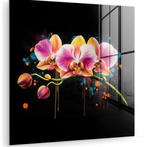 MuchoWow® Tableau sur verre 20×20 cm – Tableau sur verre acrylique – Orchidée – Graffiti – Coloré – Fleurs – Abstrait – Photo sur verre – Décoration murale salon – Décoration murale chambre – Peintures MuchoWow® Tableau sur verre 20×20 cm – Tableau sur verre acrylique – Orchidée – Graffiti – Coloré – Fleurs – Abstrait – Photo sur verre – Décoration murale salon – Décoration murale chambre – Peintures