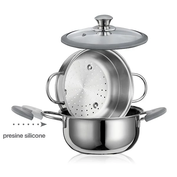 Cuiseur vapeur Premium inox 22 cm 3, 8 L Inoxriv – Image 2