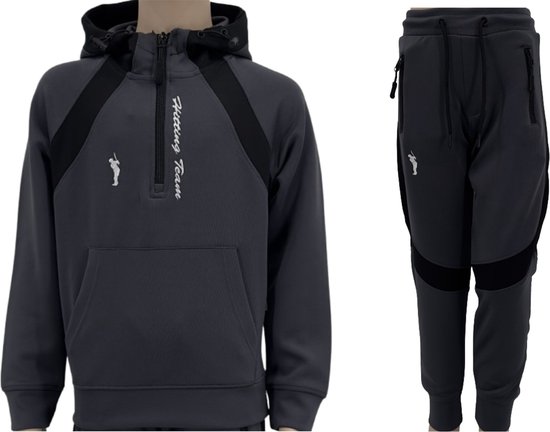 Hitman – Survêtement Enfants – Survêtement Garçons – Combinaison Jogging Garçons – Vêtements Gym Garçons – Grijs Foncé – Taille 128 – 7 à 8 ans