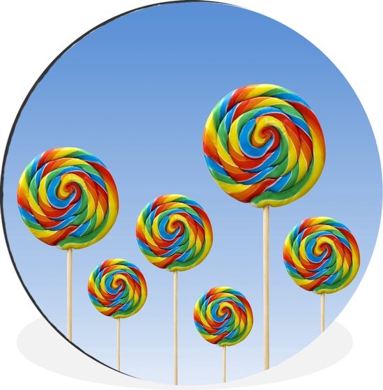 Groupe de sucettes colorées Cercle mural aluminium