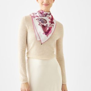 Foulard Codello Premium en soie pure avec motif cachemire
