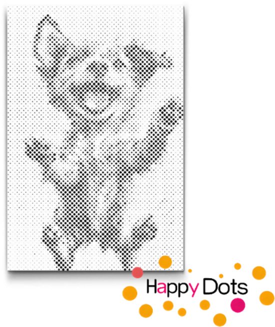 HappyDots Peinture à DOT Chiens 02 - Peinture à points 40x60cm