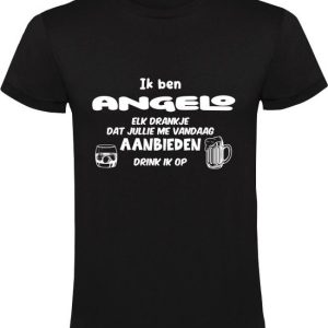 Je suis Angelo, chaque verre que tu m’offres aujourd’hui je boirai T-shirt homme | anniversaire | anniversaire | cadeau | présent Je suis Angelo, chaque verre que tu m’offres aujourd’hui je boirai T-shirt homme | anniversaire | anniversaire | cadeau | présent