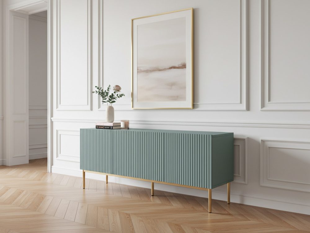 Meuble TV 150 cm KASHA Pieds or – Image 3