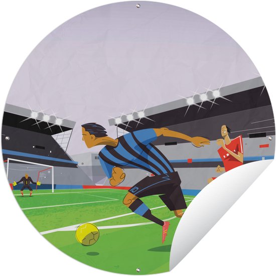 Joueurs de cercle de jardin jouant au football dans un stade – Petit Garçon – Filles – Enfants – 150×150 cm – Affiche Ronde de Jardin – Extérieur Joueurs de cercle de jardin jouant au football dans un stade – Petit Garçon – Filles – Enfants – 150×150 cm – Affiche Ronde de Jardin – Extérieur