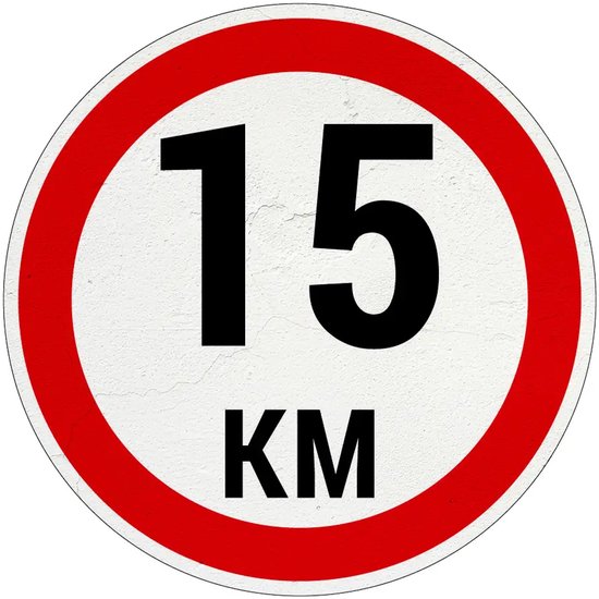 Panneau 15 km – Signez à nouveau – 20 cm Panneau 15 km – Signez à nouveau – 20 cm