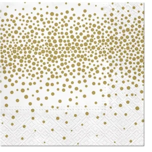 Servietten Lunch 20x Konfetti weiss/gold, 33x33cm Servietten Lunch 20x Konfetti weiss/gold, 33x33cm