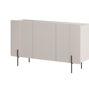 Buffet 3 portes 150 cm MATHILDE plateau effet marbre et pieds noirs Buffet 3 portes 150 cm MATHILDE plateau effet marbre et pieds noirs