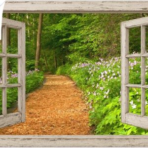 Fenêtre ouverte avec sentier forestier – Tuinposters perspective – Extérieur – Clôture – Jardin – Tuinposter – 120×80 cm Fenêtre ouverte avec sentier forestier – Tuinposters perspective – Extérieur – Clôture – Jardin – Tuinposter – 120×80 cm