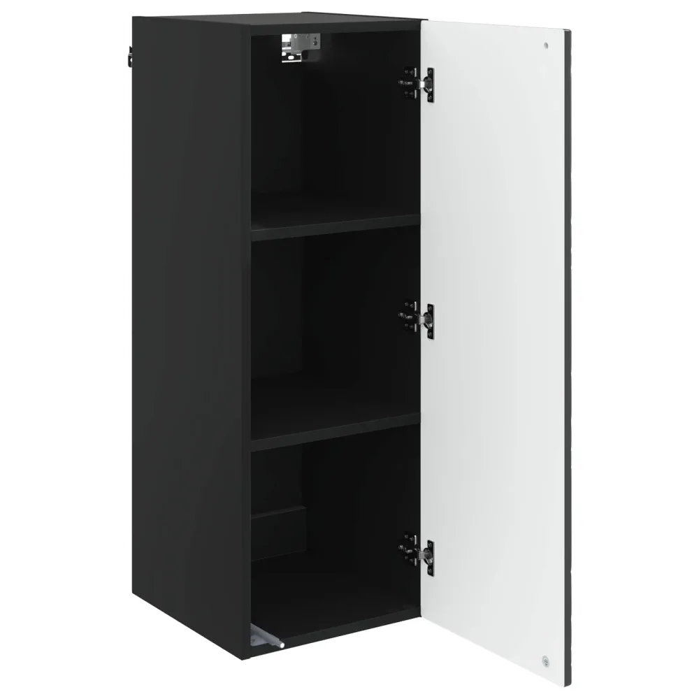 Wall-Mounted Cabinet Black 33 x 34.5 x 90 cm Engineered Wood – Image 2