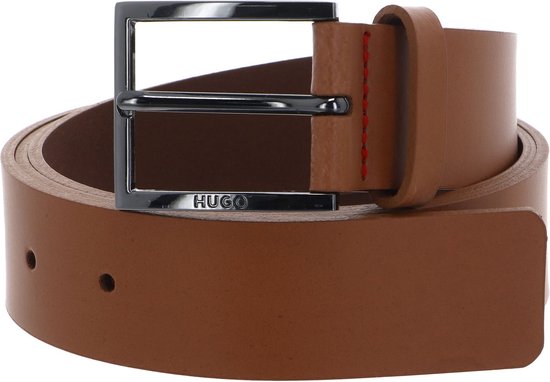 HUGO Cuir Ceinture Geek Sz35 Leather Belt W85 Brown Marron clair