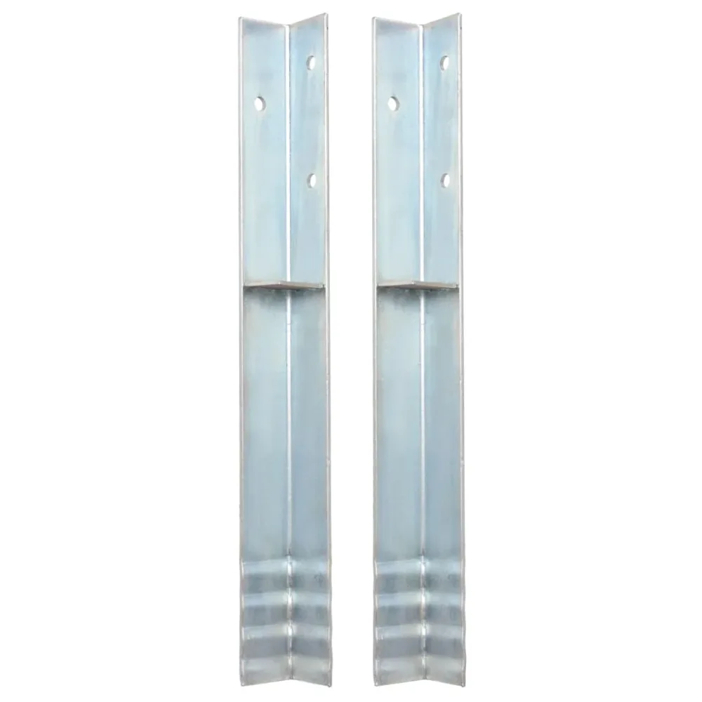 L-shaped Ground Anchors 2 pcs Galvanised Steel 5x5x50 cm