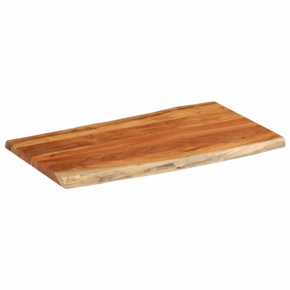 Table Top 100x60x3.8 cm Rectangular Solid Wood Acacia Live Edge – Image 2