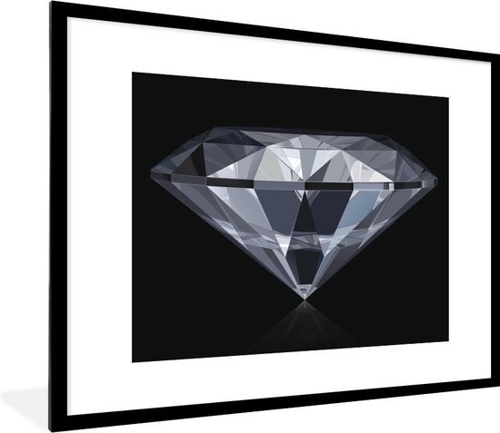 Image encadrée - Une illustration d'un bijou brillant sur un cadre photo fond noir 80x60 cm - Affiche encadrée (Décoration murale salon / chambre)