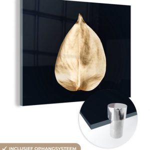 MuchoWow® Peinture sur verre 160×120 cm – Peinture sur verre acrylique – Feuilles – Noir et or – Zwart – Or – Luxe – Photo sur verre – Peintures MuchoWow® Peinture sur verre 160×120 cm – Peinture sur verre acrylique – Feuilles – Noir et or – Zwart – Or – Luxe – Photo sur verre – Peintures