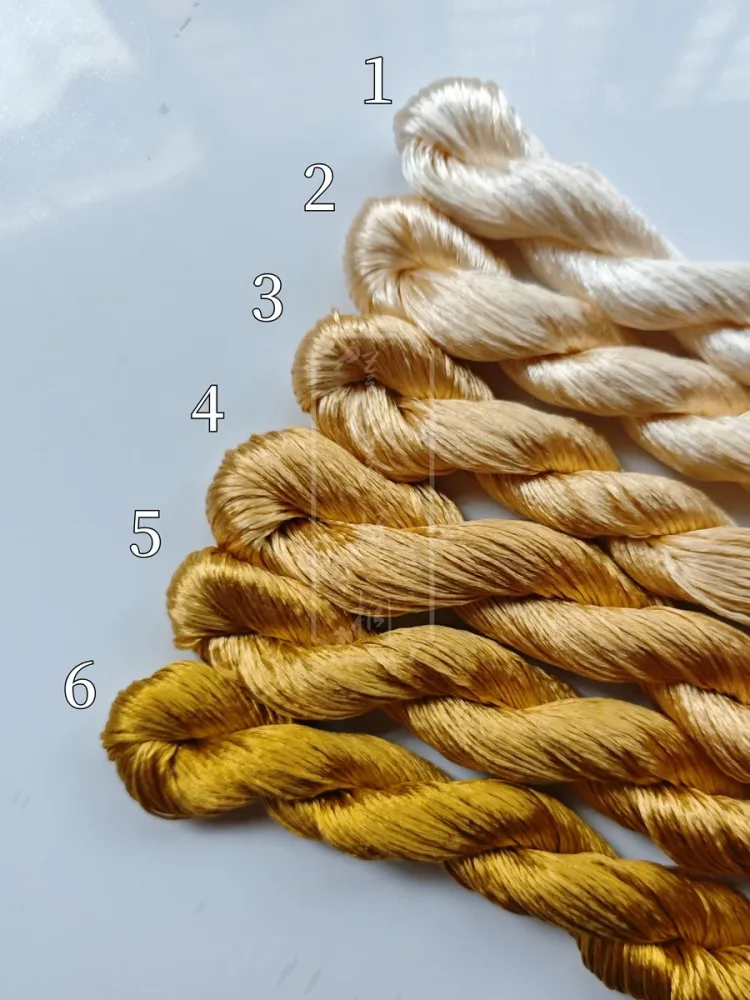 10g Suzhou Embroidery Thick Filament Slightly Twisted Mulberry Silk Thread(暗金色) - Hand-dyed Ronghua Threads – Image 2