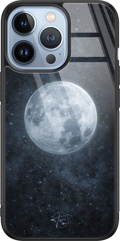 iPhone 13 Pro verre - Lune - Blauw - TPU - Nature - Coque arrière rigide noir