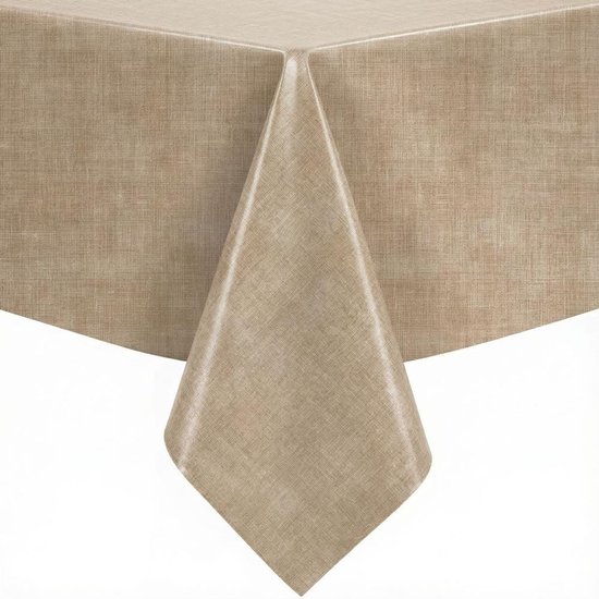 Nappe Aspect Lin Beige 140x270cm - Nappe Lavable - Plastique