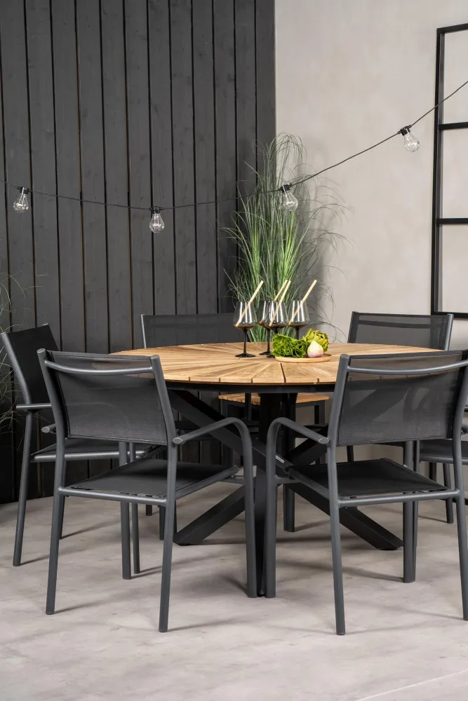 Mexiko Outdoor-Tischset + Santorini ⌀140cm/6St. – Image 2