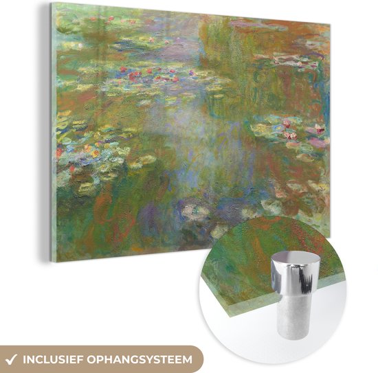 MuchoWow® Peinture sur verre - Water aux nénuphars - peinture de Claude Monet - 60x40 cm - Peintures sur verre acrylique - Photo sur Glas