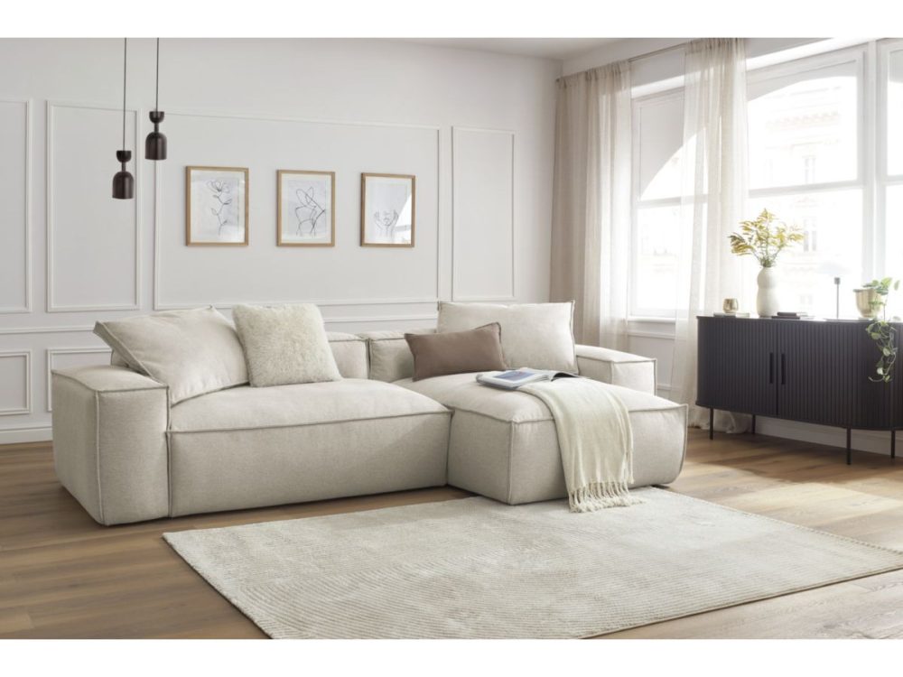Canape d'angle reversible ultra moelleux BOHEME tissu chine – Image 2