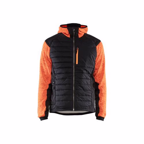 Veste hybride orange fluo/noir