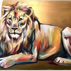 Lion coloré abstrait – Décoration de jardin lion – Tableaux de jardin animaux – Art abstrait – Affiche extérieure imperméable – Décoration de Jardin pour extérieur – Affiche de jardin 75×50 cm Lion coloré abstrait – Décoration de jardin lion – Tableaux de jardin animaux – Art abstrait – Affiche extérieure imperméable – Décoration de Jardin pour extérieur – Affiche de jardin 75×50 cm