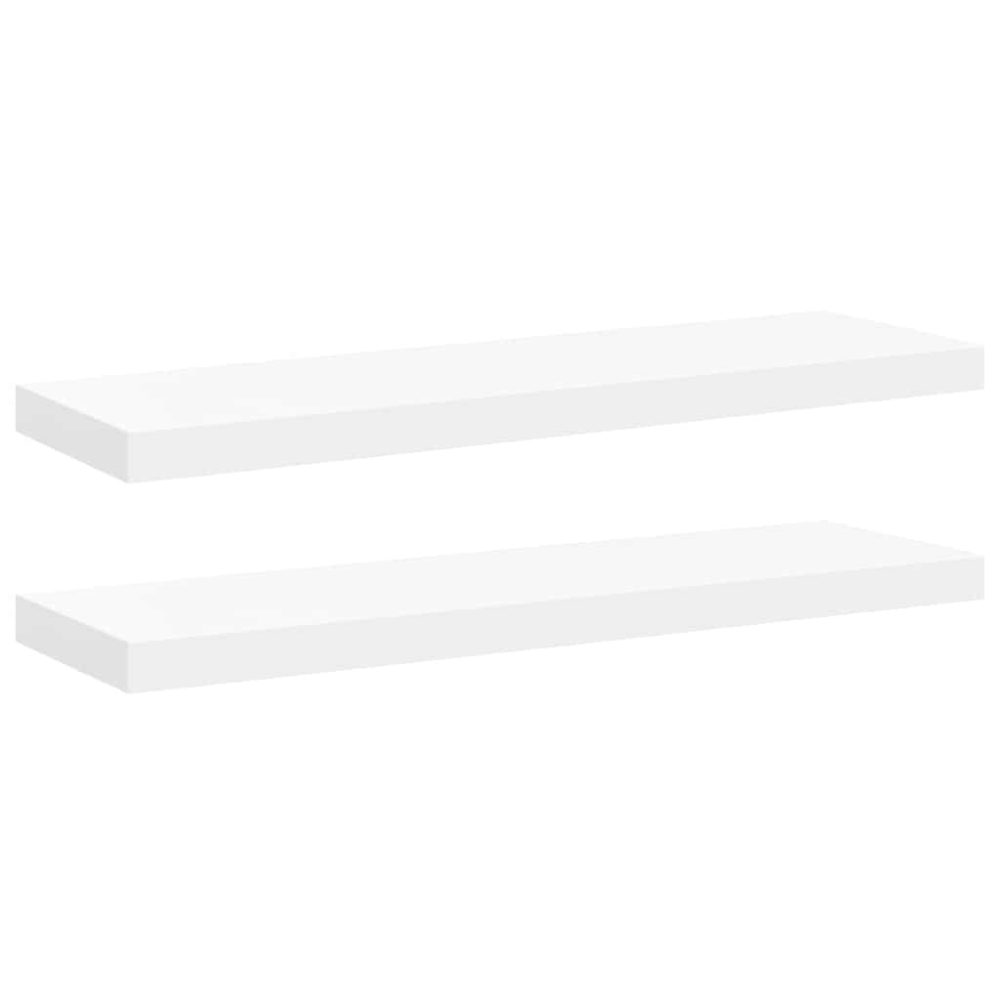 Floating Wall Shelves 2 pcs White 80x23.5x3.8 cm MDF – Image 2
