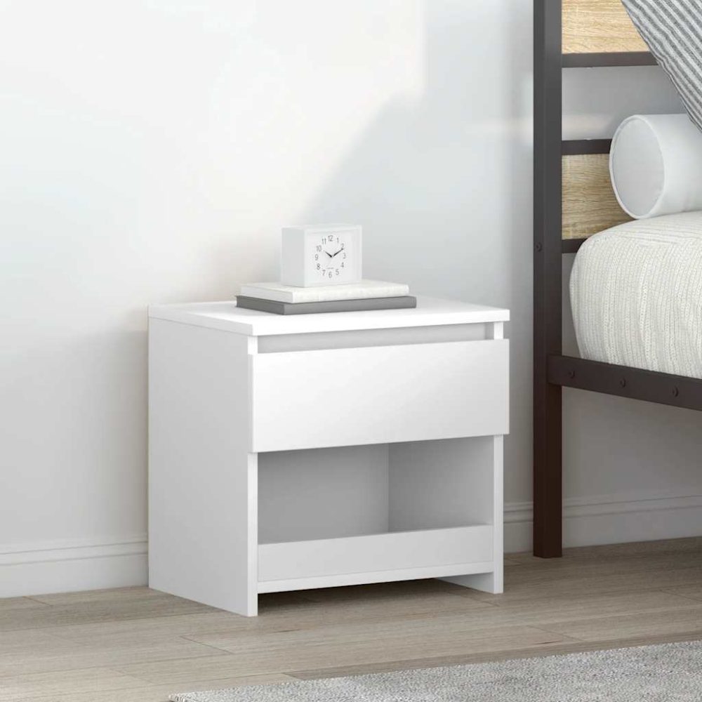 Bedside Cabinets 2 pcs High Gloss White 40x30x39 cm Engineered Wood – Image 2
