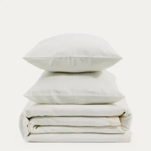 Set Simmel aus Bett- und Kopfkissenbezug aus Baumwolle und Leinen in Ecru für 180-cm-Betten Set Simmel aus Bett- und Kopfkissenbezug aus Baumwolle und Leinen in Ecru für 180-cm-Betten