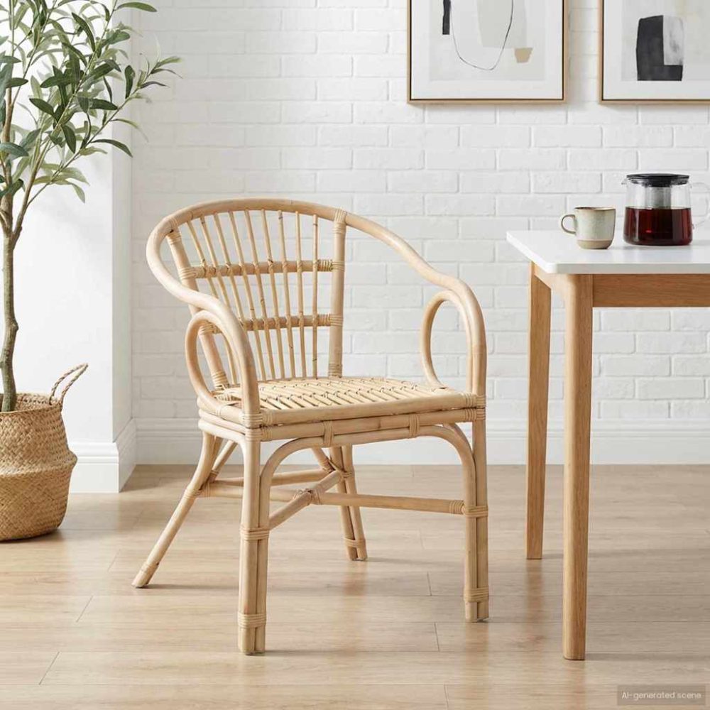 Stacking Chair Natural 58 x 60 x 81 cm Rattan – Image 3
